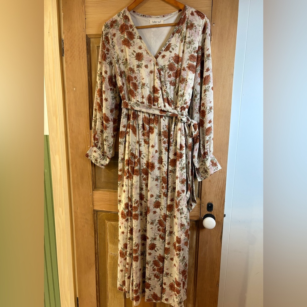 Indigo Soul Autumn Floral Long Sleeve Dress